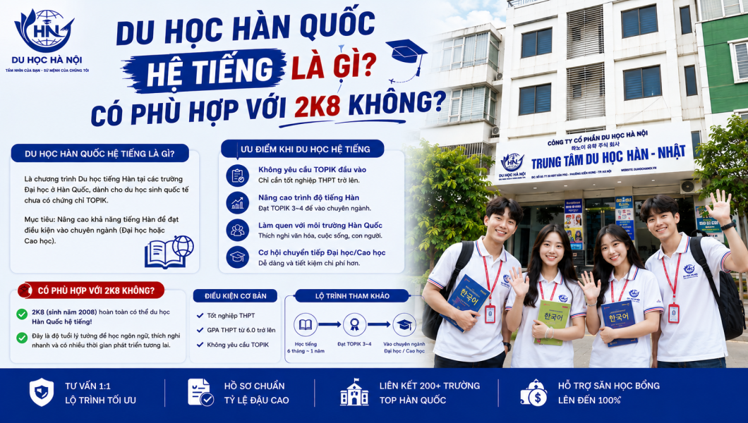 Du học Hàn Quốc hệ tiếng là gì? Có phù hợp với 2K8 không? Du học Hàn Quốc hệ tiếng là gì? Có phù hợp với 2K8 không?