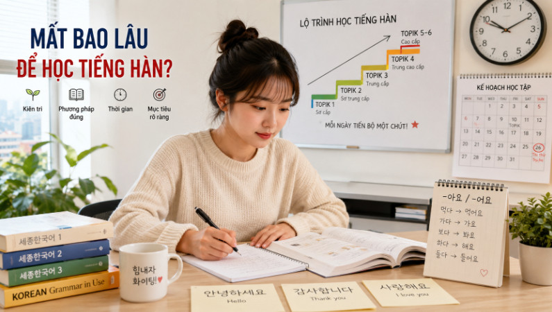 Mất bao lâu để học tiếng Hàn? Lộ trình và thời gian học hiệu quả cho người mới
