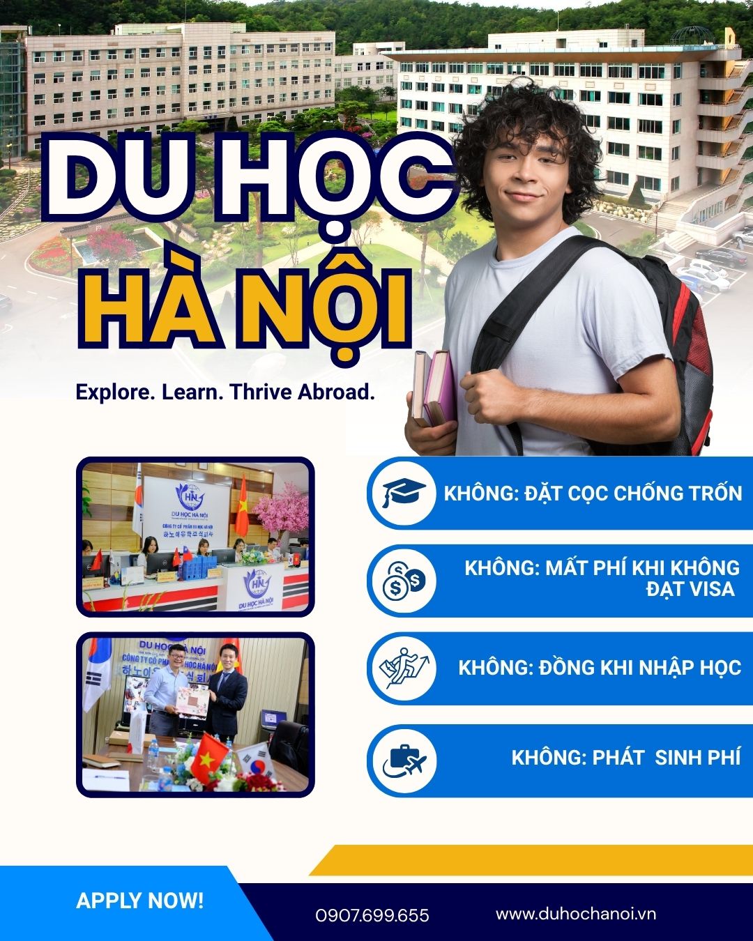 Trung tâm cam kết đồng hành và hỗ trợ giới thiệu các công việc làm thêm phù hợp với năng lực tiếng ngay sau khi học viên đặt chân đến Hàn Quốc, giúp các bạn nhanh chóng ổn định cuộc sống, tự lập chi phí sinh hoạt và tích lũy kinh nghiệm thực tế.